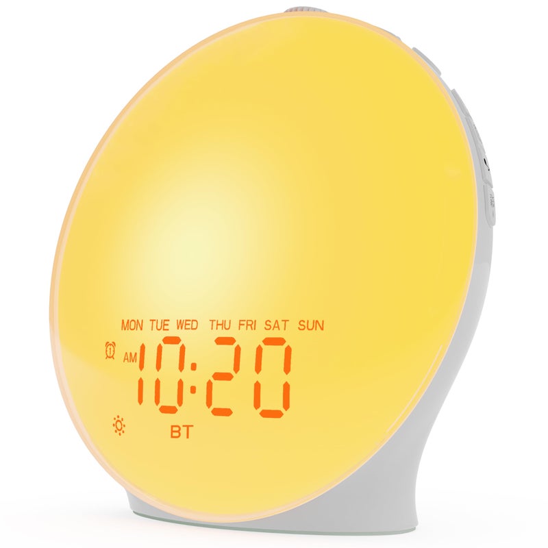 JALL Sunrise Alarm Clock White Noise Sound Machine with 22 Soothing Sounds 17 NightLights Bluetooth Speaker Wake Up Light Alarm Clock for Bedrooms Heavy Sleepers Ideal Gift for Baby Kids Seniors - Image 1